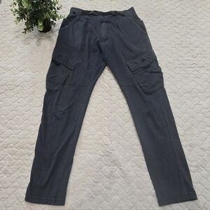 Proline Born in India Dark Gray Cargo Streetwear Sweatpants, Size Medium